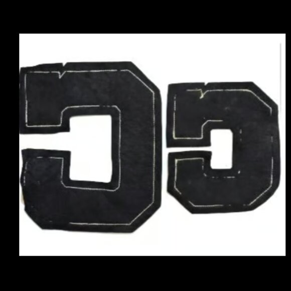 Pair Of School Varsity Letters " C " Red Color Black Backs Decor - Picture 2 of 2